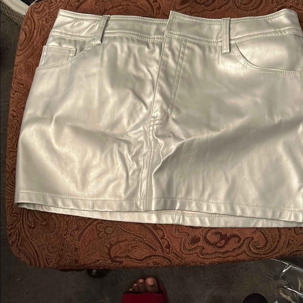 Shiny Silver Mini Skirt